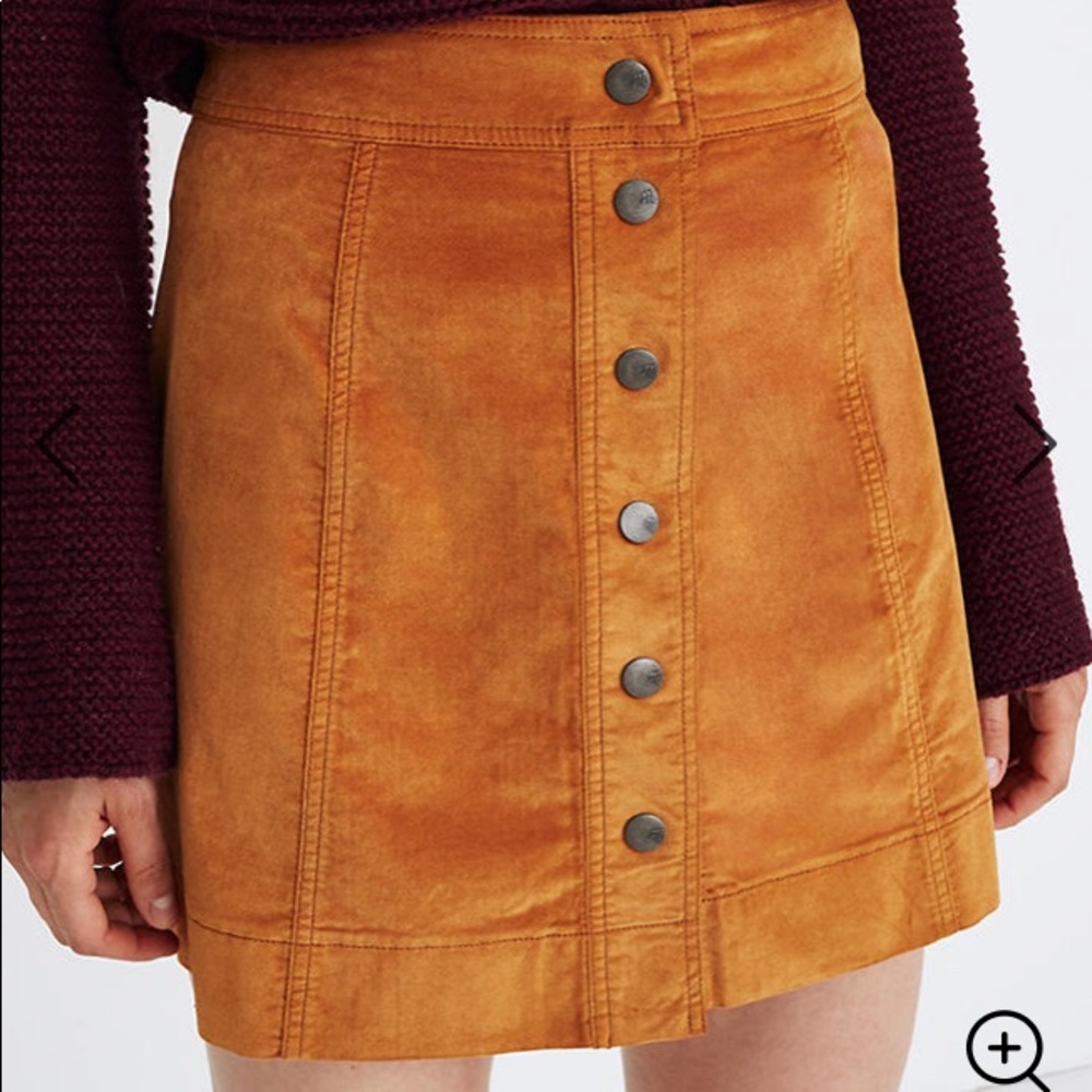 Madewell Velveteen A-Line Mini Skirt